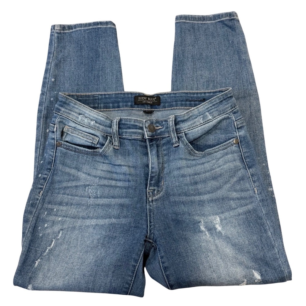 Judy Blue Distressed Skinny Jeans Medium Wash Women's 9/29